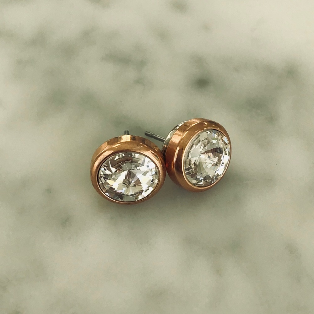 HB Rose Gold Crystal Studs